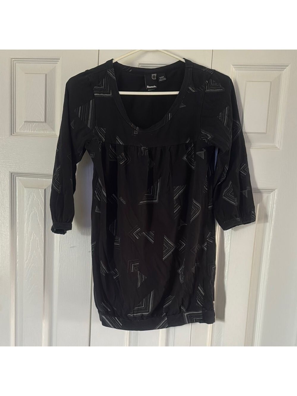 Bench Black Graphic 3/4 Sleeve Blouse